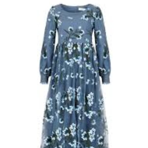 NWT Rowan Dress - Size 2XL - Blue Floral Maxi - Picture 2 of 6